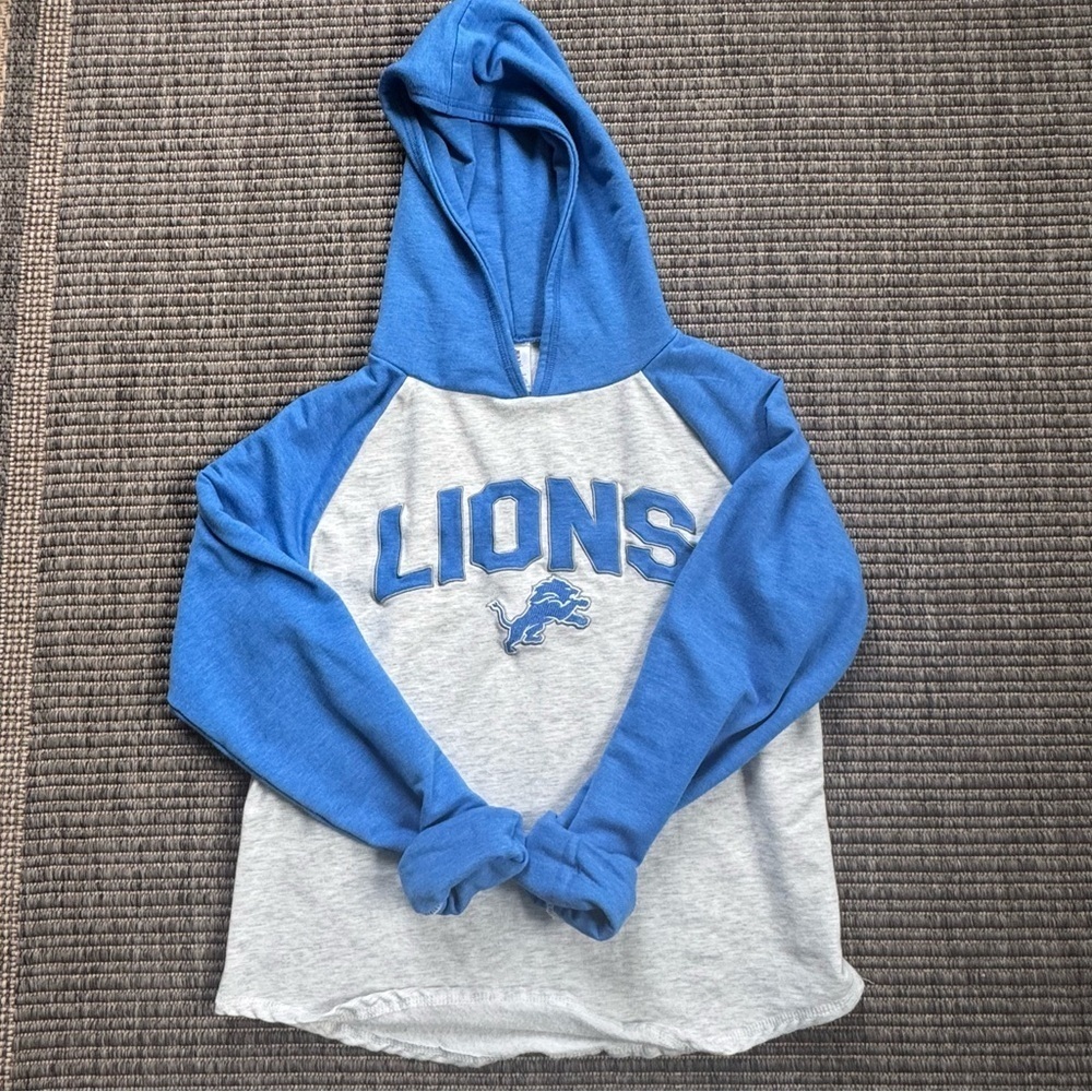 NFL Blue and Gray Lions Hoodie Sweatshirt